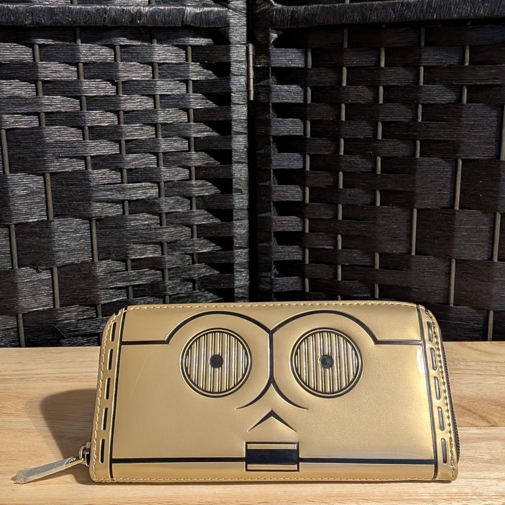 C3PO Star Wars Loungefly Gold and Black Wallet